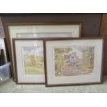 Three framed and glazed limited edition prints of country scenes,