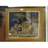 A framed and glazed embroidery of classical scene