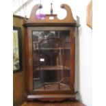 A reproduction 18th century style wall hanging corner cupboard,