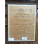 A framed advertising poster for 'The Corn Exhange, Blandford,