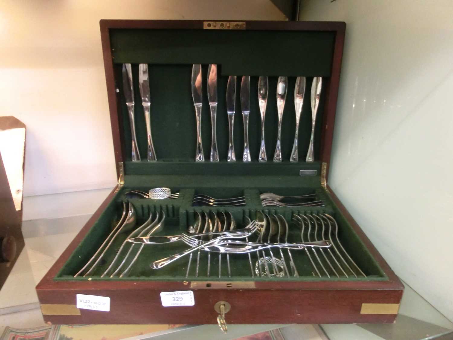 A part cased set of flatware