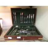 A part cased set of flatware