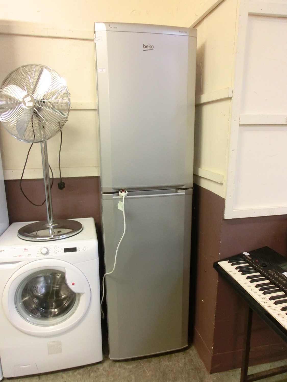 A grey Beko frost free A class fridge freezer