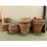 A selection of terracotta garden pots