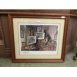 A framed and glazed limited edition print titled 'The Artist's Studio' by J.Macintosh-Patrick