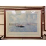A framed and glazed limited edition print titled 'The Waverley' signed K.B.Hancock with blind stamp