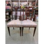 Two Edwardian mahogany and inlaid bedroom chairs