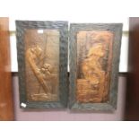 A pair of mid-20th century Spanish embossed copper artworks, one depicting Don Quixote, both