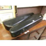 Two wooden violin cases