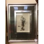 A silver painted framed etching of mother carrying children after Demont-Breton