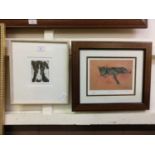 Two framed and glazed limited edition prints of dogs titled 'Sorry' and 'Sofa so good' signed D.
