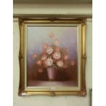 A gilt framed oil on canvas of still life signed Susan Page