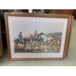 A set of four framed and glazed hunting prints