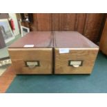 Two index card cabinets