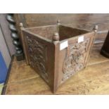 A 19th century carved oak box