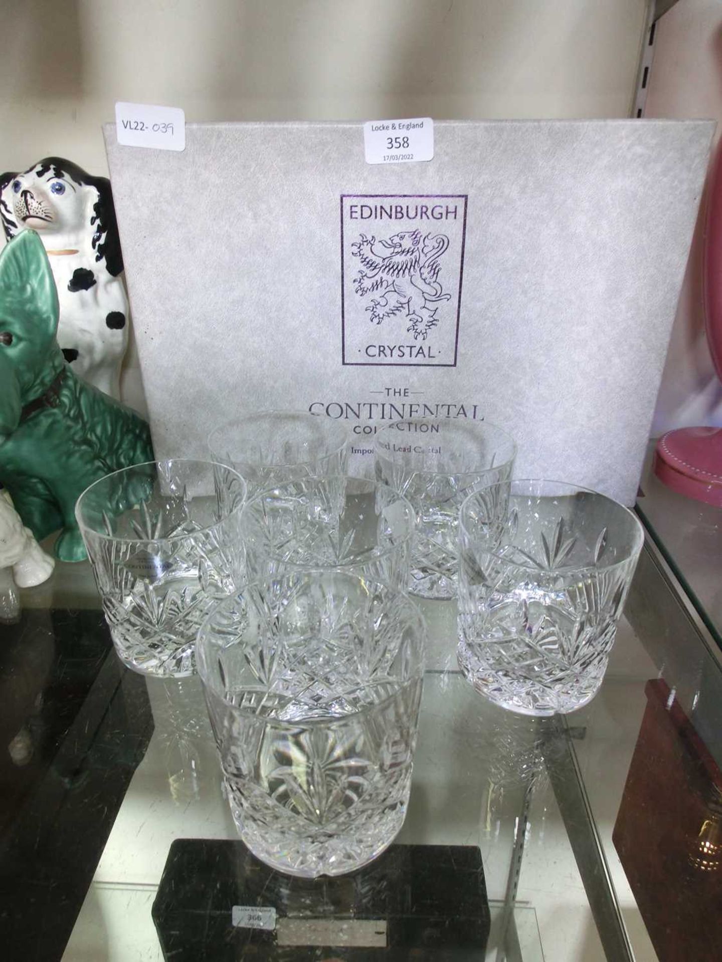 A boxed set of six Edinburgh crystal tumblers