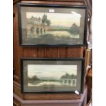 A pair of framed and glazed watercolours of river scenes signed J Russell