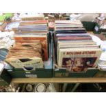 Two trays of LPs and 78RPM records by various artists to include Rolling stones