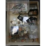 A selection of coinage, stamps, etc