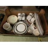 A tray containing mid-20th century style Royal Tuscan coffee set together with various other ceramic