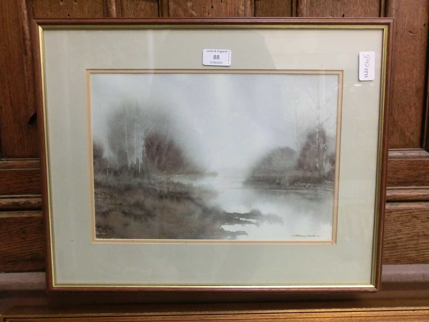 A framed and glazed print of river scene after Anthony Waller