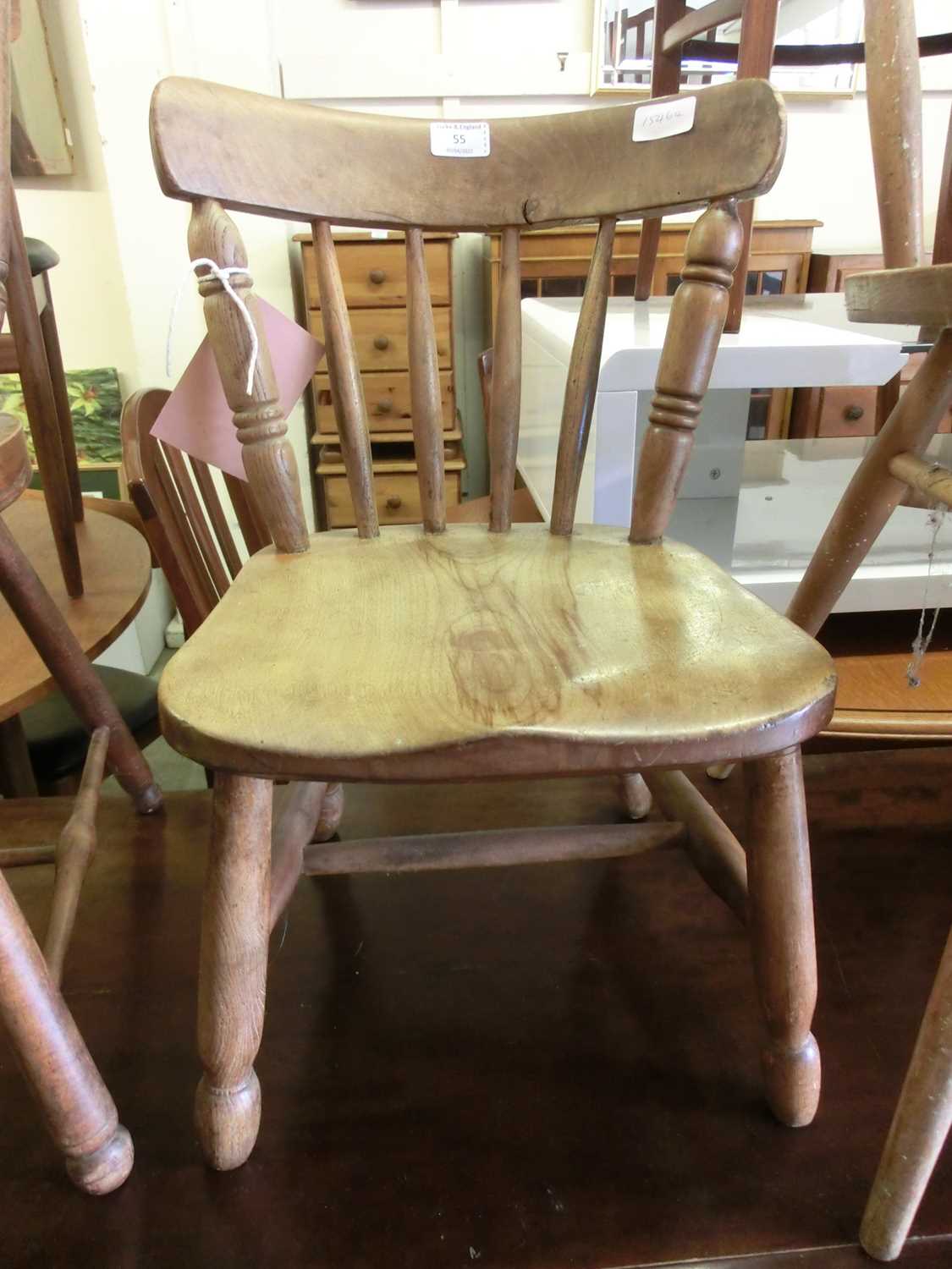 A spindle back child's chair