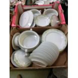 Two trays of Noritake tableware to include tureens, plates, bowls,etc