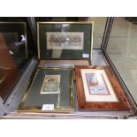 Four assorted framed and glazed Cash's silks of various subjects to include coaching scene, Lady