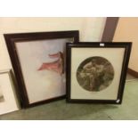 A framed print titled 'Wonders Of The World' after Frank O'Salisbury along with a framed oil on