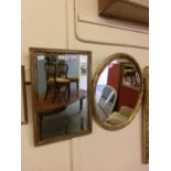 Two gilt framed bevel glass mirrors