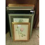 A selection of framed and glazed watercolours, mainly by Hughes to include still life, buildings,