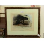 A framed and glazed limited edition David Sheppard print titled 'Guildford Steam Shed No.2' signed