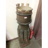 A large salt glazed chimney pot (A/F)