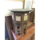 An oriental mother of pearl and inlaid occasional table