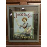 A framed and glazed advertising plaque 'Jacob & Co.s Cream Crackers'In our opinion the plaque is