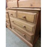 A waxed pine chest of two short over two long drawers