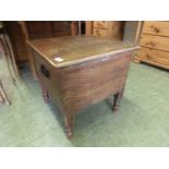 A Victorian pine commode with grained wood effect