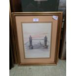 Three framed and glazed prints of London buildings