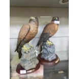 A pair of ceramic birds of prey from the Leonardo Collection