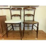A pair of early 19th century simulated rosewood side chairs