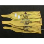 Five Civil Defence Core rescue armbands