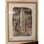 A framed and glazed limited edition print 1/250 titled 'Flat Iron' signed Paul Cox