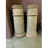 A pair of chimney pots