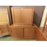 Two mid-20th century Danish teak cupboard, one with tamber front