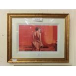 A framed and glazed limited edition print after Robert Antell titled 'Before The Bath' no.15/350