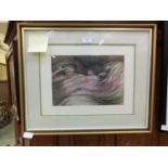 A framed and glazed print after Henry Moore titled 'Sleeping Shelterers' two women and a child