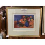 A framed and glazed limited edition print after Ann Oram titled 'Terrace La Rueda' no.322/350