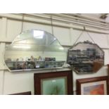 Two early 20th century bevel glass mirrors