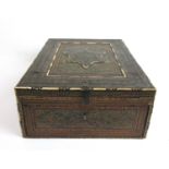 An 18th/19th century Indo-Persian micro mosiac inlaid vanity box with fold out mirror and full