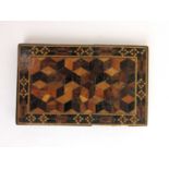 A 19th century Tunbridge ware card case A/F